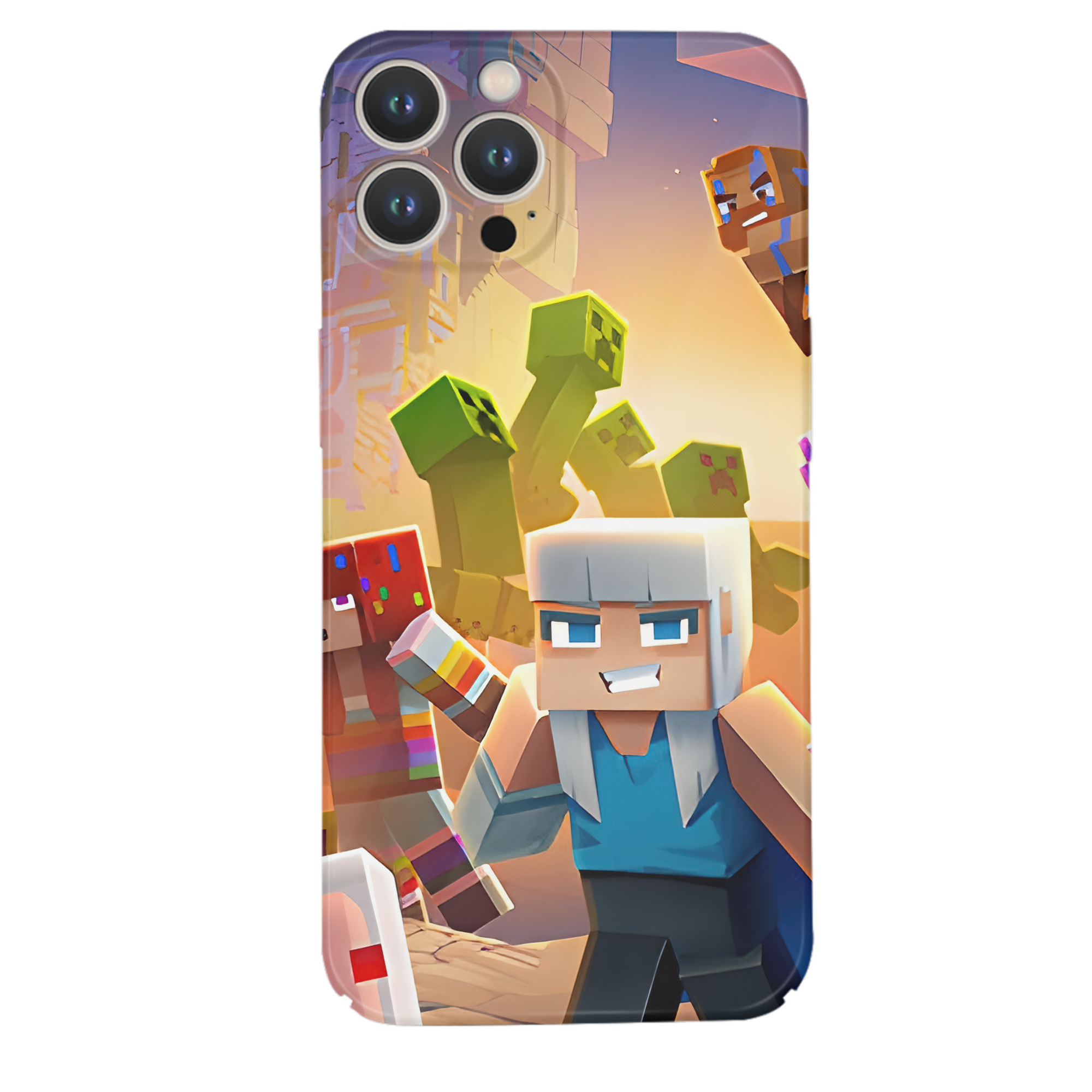 （画像用） マインクラフト ブロックの世界 Minecraft MC Block world 【iPhone 14シリーズ対応】ハードケース